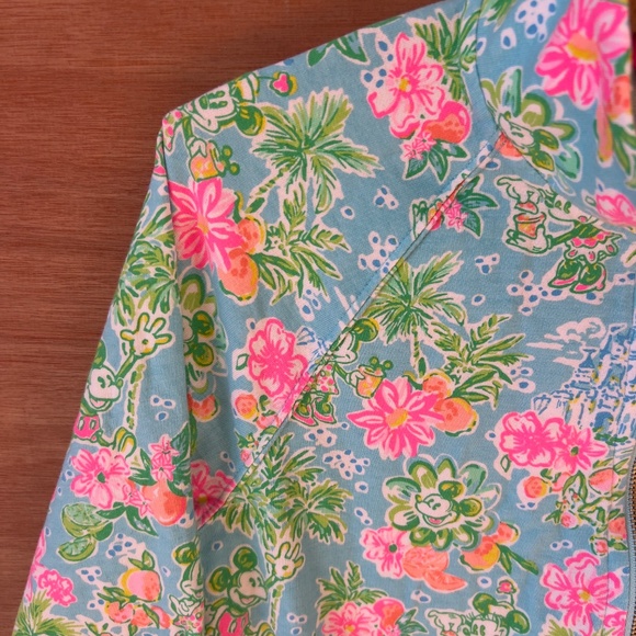 Lilly Pulitzer X Disney "Lilly Loves Disney" Ibiza Minnie Mickey zip pullover XS - Picture 3 of 8